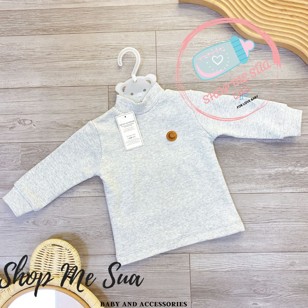 MOON@ Áo cổ 3xen nỉ nhung giữ nhiệt cho bé 6m-3y