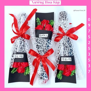 HOA HỒNG SÁP HÀN QUỐC BÓ 3 BÔNG ĐỎ LOẠI 1