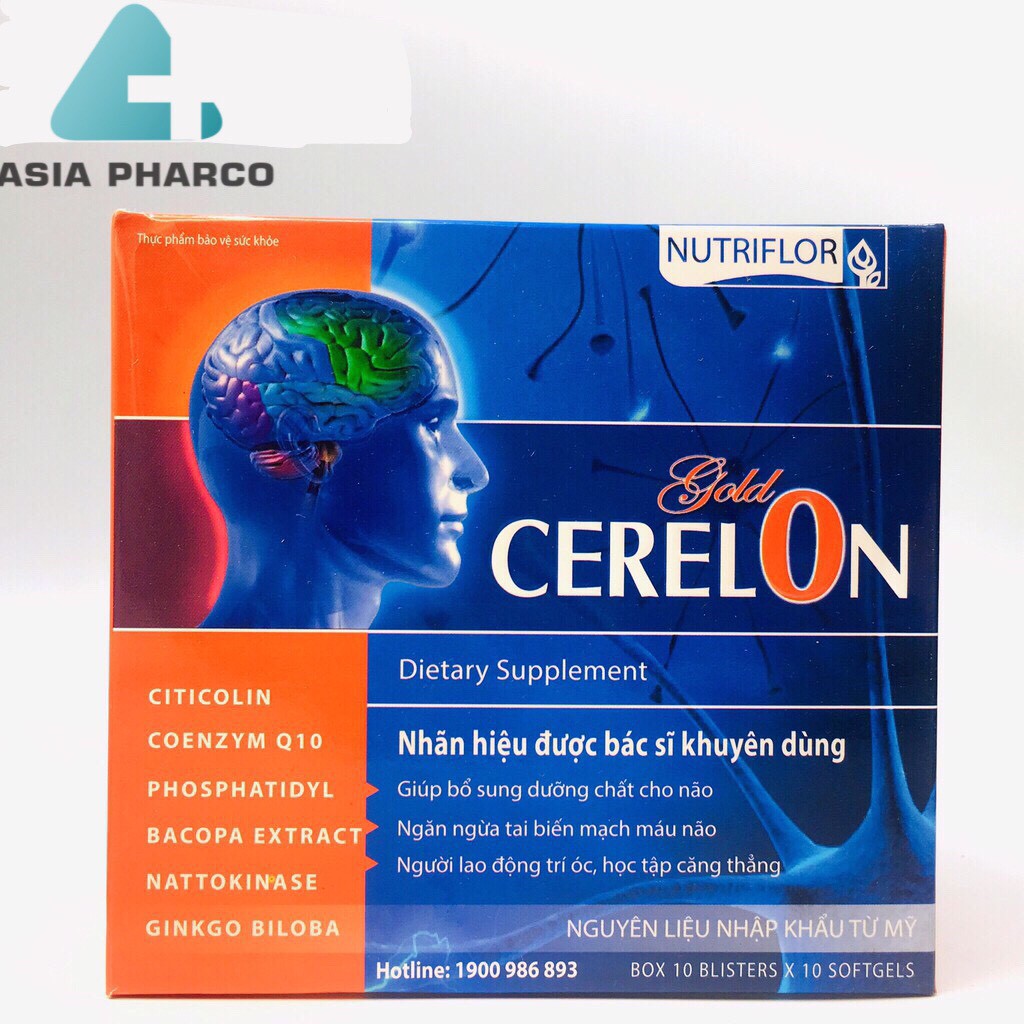 Bổ não CERELON GOLD hoạt huyết dưỡng não, ngăn ngừa tai biến, giảm các triệu chứng tiền đình