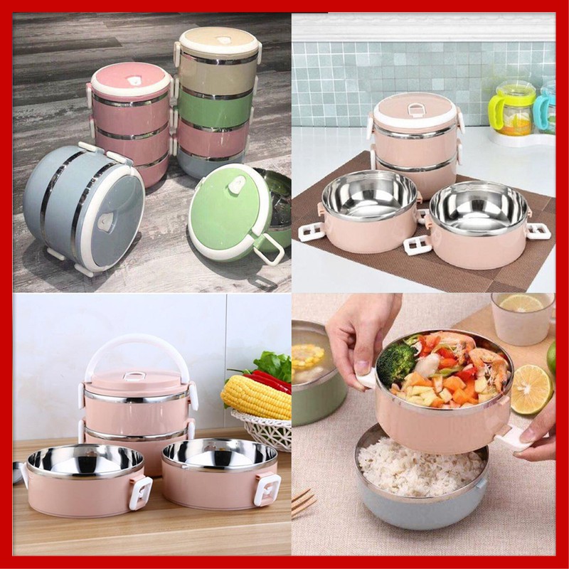 Hộp cơm giữ nhiệt 4 tầng lõi inox Lunch Box I Hàng cao cấp