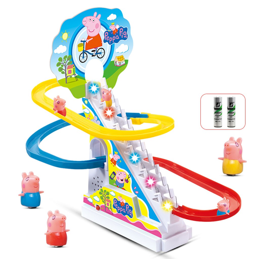 Bộ đồ chơi heo peppa, Đồ chơi trẻ em cầu trượt heo peppa