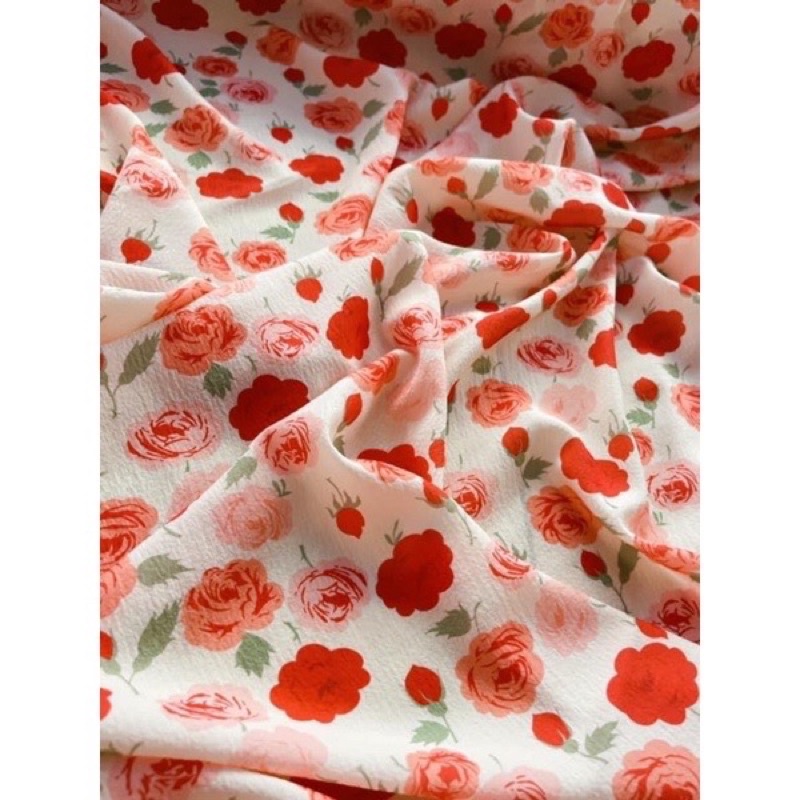 Vải cotton đũi nhăn mềm mại co dãn may váy áo siêu xinh