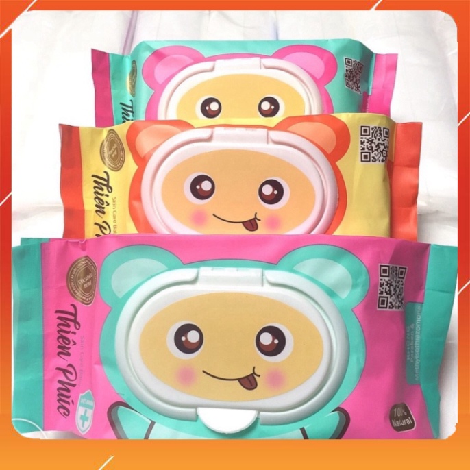 Khăn ướt Thiên Phúc CAO CẤP HÌNH GẤU 120 tờ, siêu mịn màng cho bé