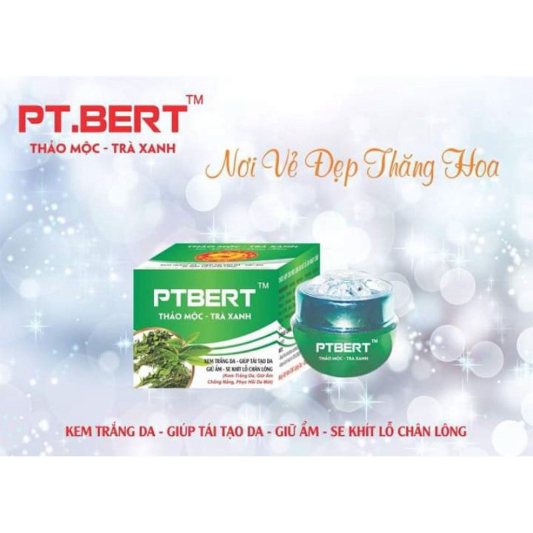 pt bert trà xanh, trắng da, tái tạo da, giữ ẩm