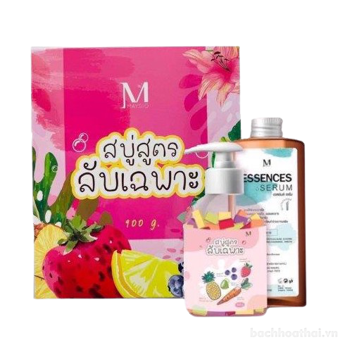Set 2 món tắm trắŉg da Maysio Essence Serum Thái Lan