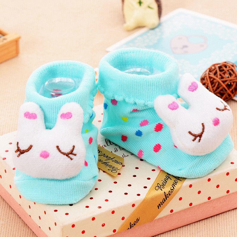 Vớ cotton mềm họa tiết mèo gấu búp bê 3D dễ thương phù hợp cho bé