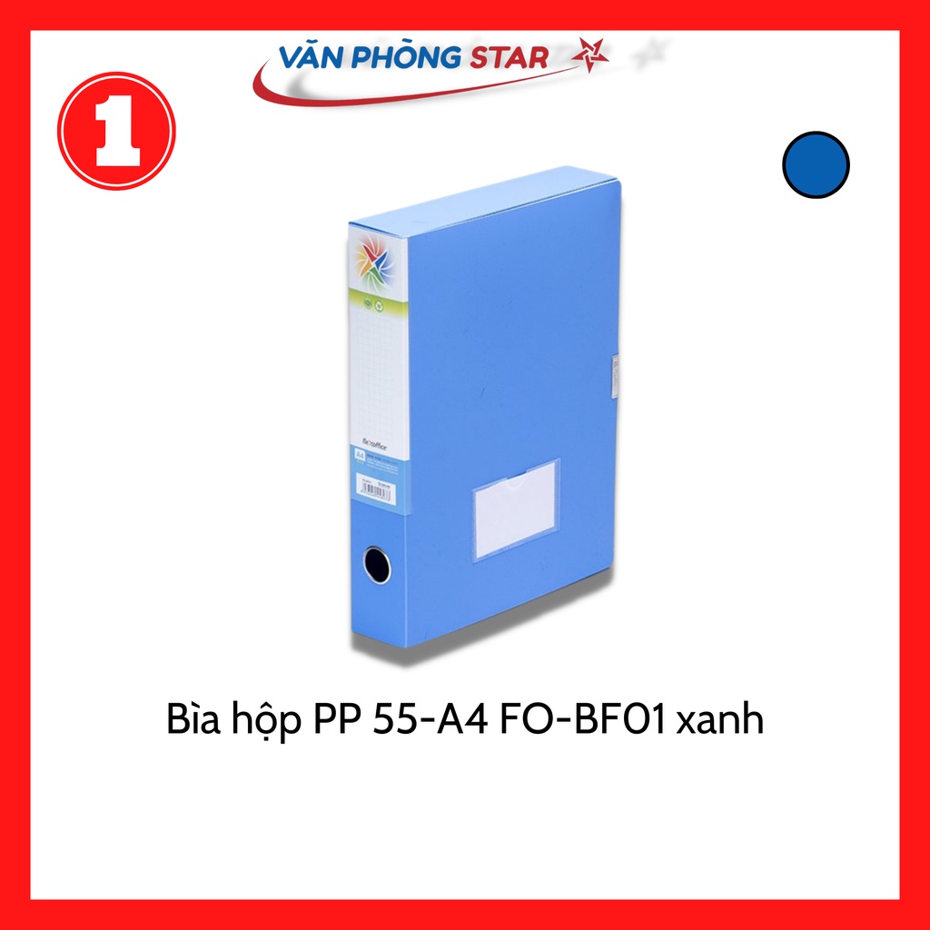 1 Bìa hộp PP 55-A4 FO-BF01 xanh