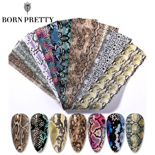 BORN PRETTY Set 10 tấm giấy foil in chuyển nước trang trí móng tay