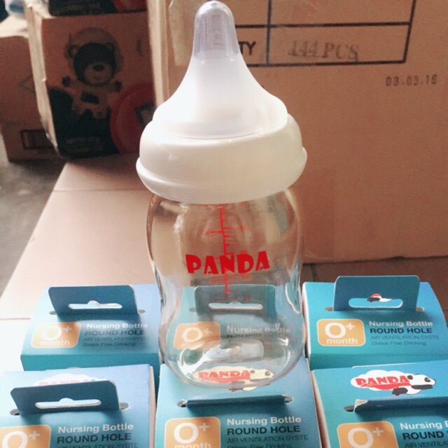 Bình sữa Panda núm vú siêu mềm 160ml tặng núm