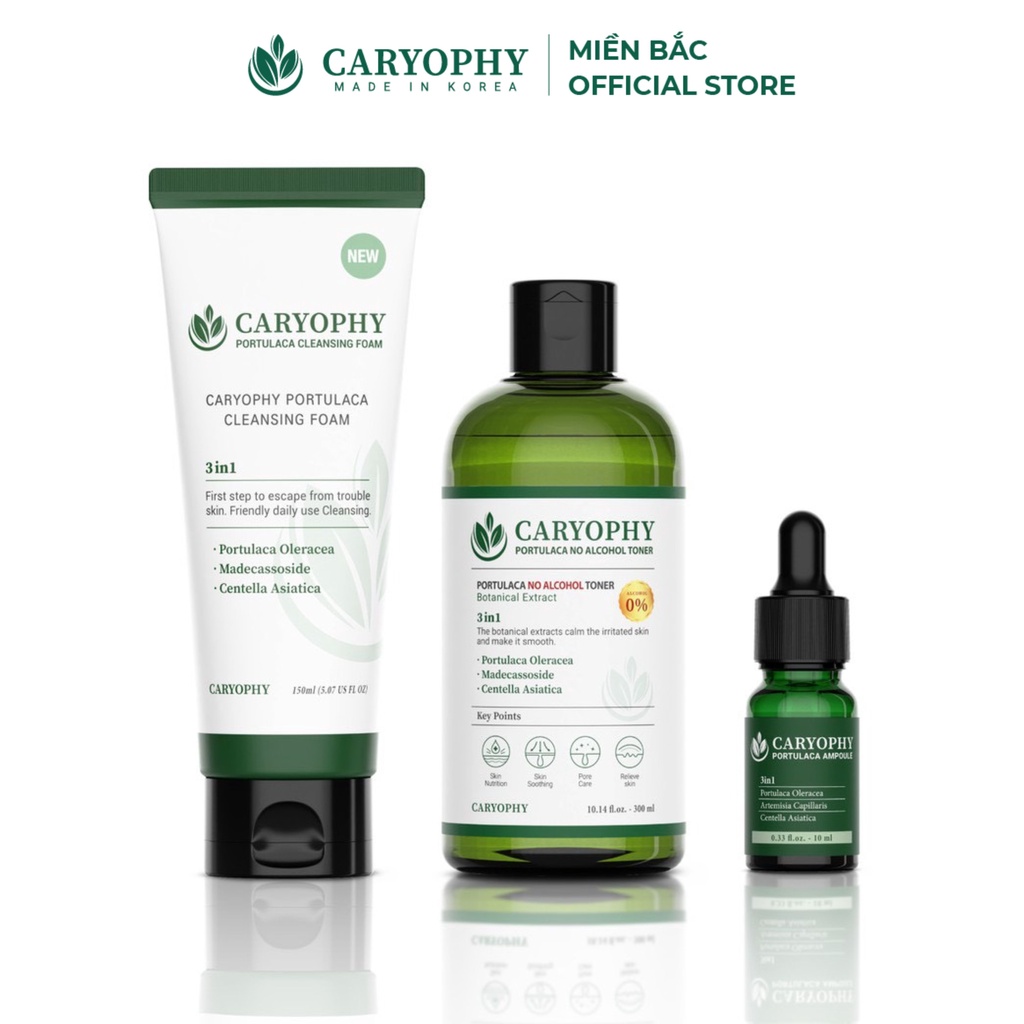 Combo làm sạch da, ngăn ngừa mụn và thâm Caryophy