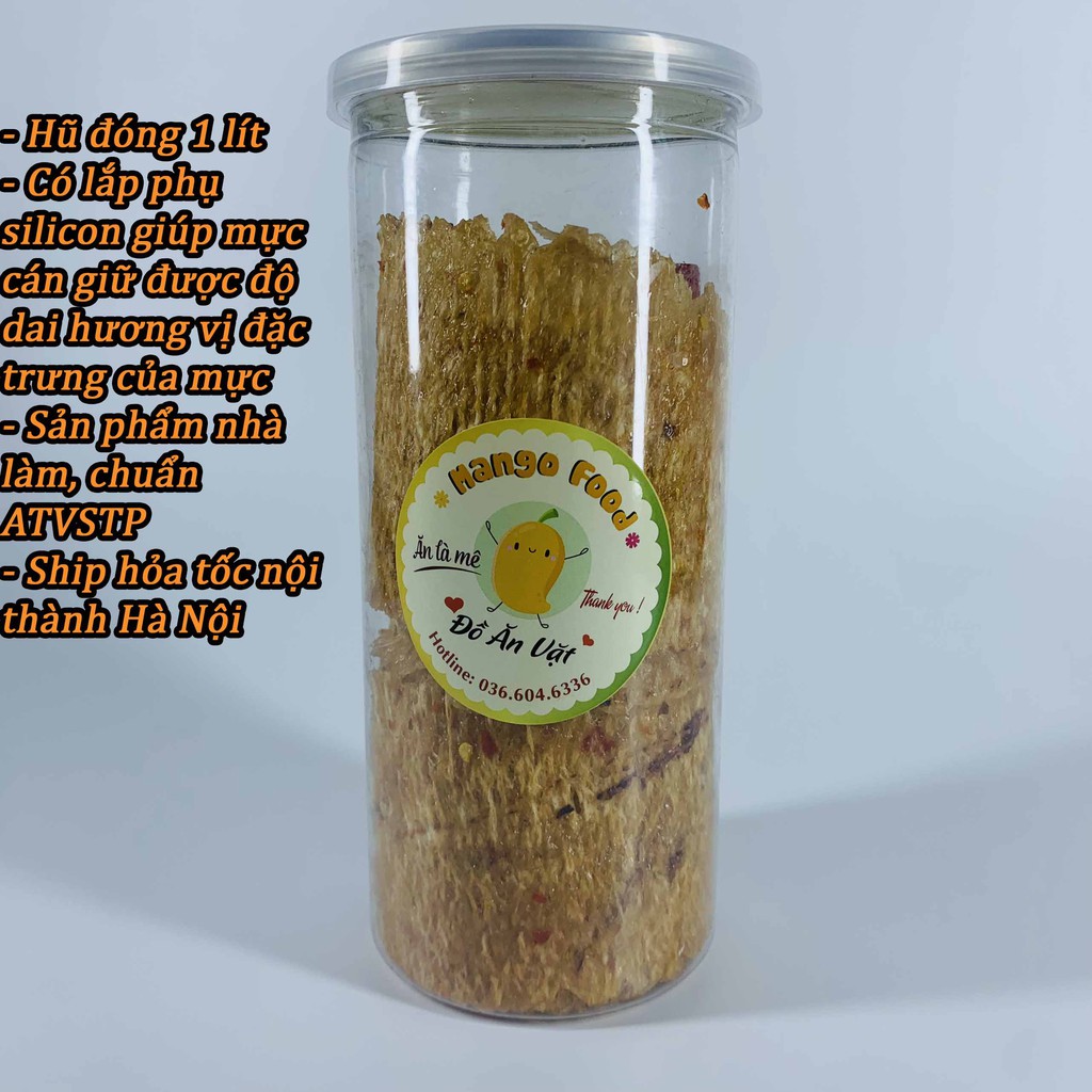 Mực cán tẩm gia vị cay đồ ăn vặt Hà Nội Mango đóng hũ pet siêu sạch trọng lượng 200g | BigBuy360 - bigbuy360.vn