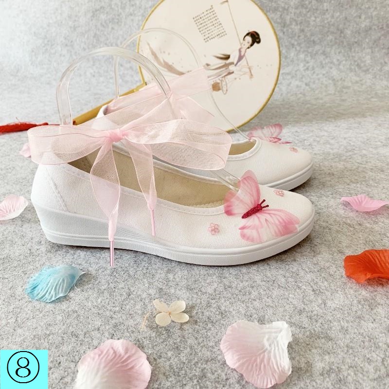 Giày Vải Canvas Đế Xuồng Phẳng Phong Cách Cổ Điển Dành Cho Nữ Mặc Khi Nhảy Múa