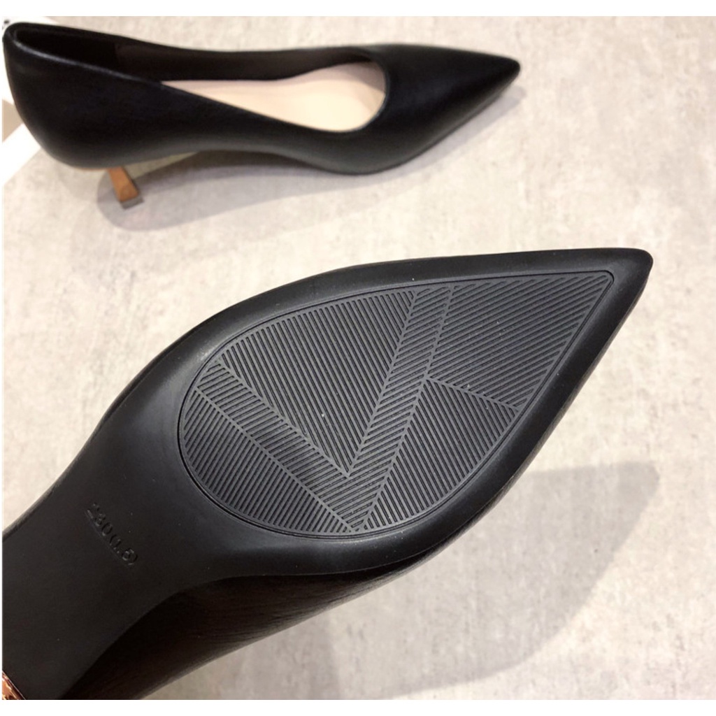 Giày cao gót nữ 5p mũi nhọn da vân mềm bít mũi thời trang công sở đẹp -tiemgiaydazzling DA585