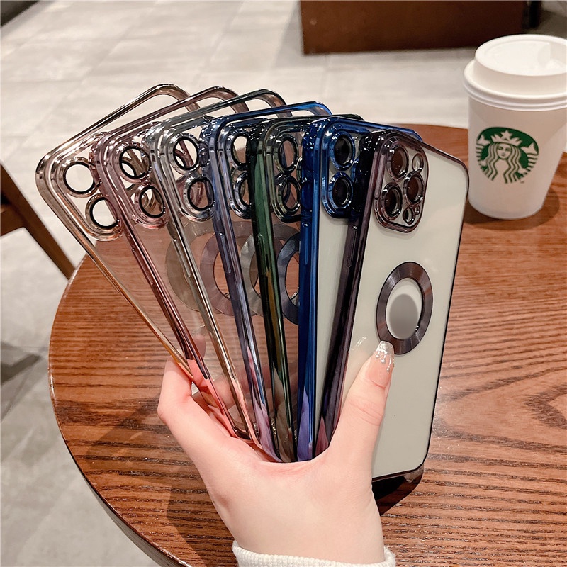 Ốp Điện Thoại TPU Mềm Mạ Điện Chống Sốc Cho iPhone 13 12 11 Pro Max XS Max XR X 8 7 Plus