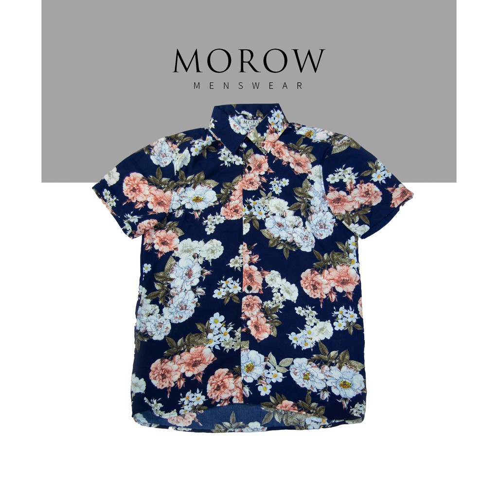 Áo sơ mi nam họa tiết ngắn tay MOROW A06