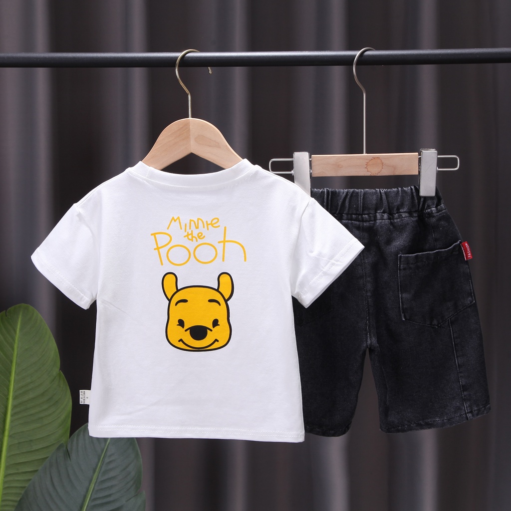 Bộ Đồ Thể Thao 2 Món Bằng Cotton In Họa Tiết Hoạt Hình Gấu Pooh Cho Bé
