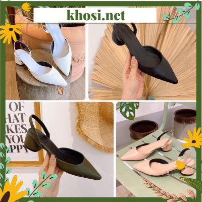 Giày sục mũi nhọn bít mũi dây thun gót tròn 3p- sục đẹp- hàng vnxk- freeship- bảo hành 100% - CG-0448