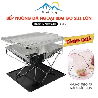 Bếp nướng than hoa cao cấp thương hiệu VIETCAMP Inox 304 chống gỉ cỡ lớn - G45