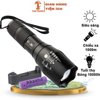 Đèn Pin Siêu Sáng -UltraFire Led Cree XML T6  Cao Cấp Hợp Kim Chống Nước Pin Có Thể Sạc Lại Full box(Loại Tốt)