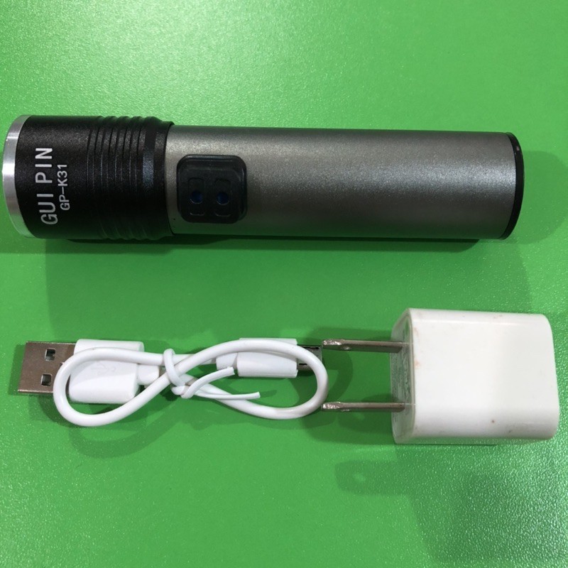 👍 đèn pin tích điện siêu tiện dụng Gui Pin : GP - K31  màu bạc