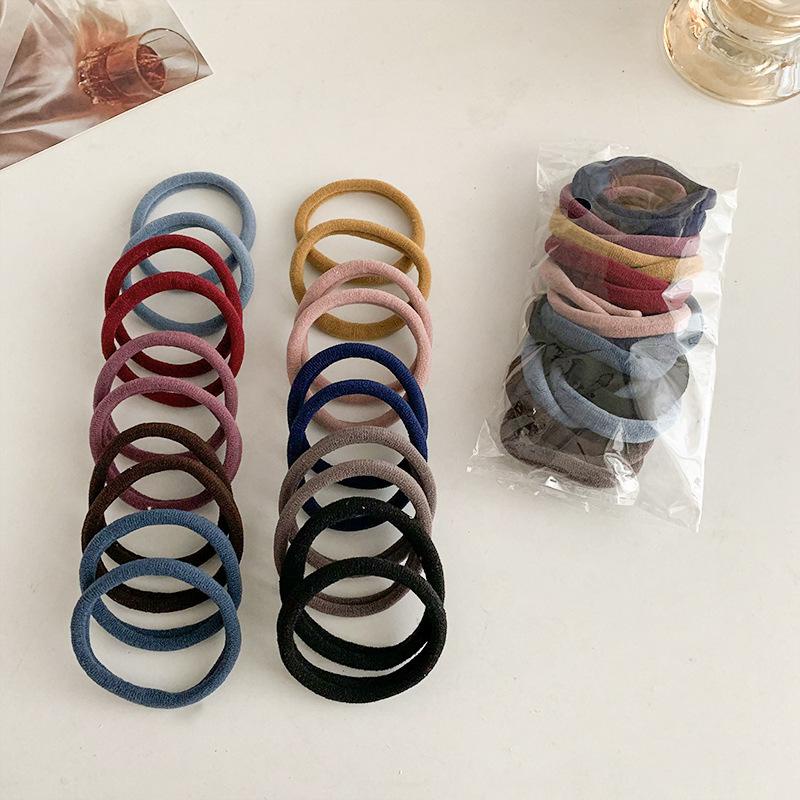 Set 10/20 Cái Dây Thun Cột Tóc Co Dãm Độ Đàn Hồi Cao Chắc Chắn Nhiều Màu Phụ Kiện Tóc Nữ