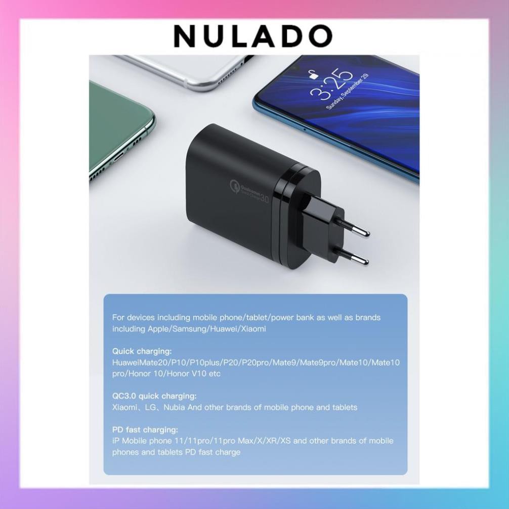 Cốc Sạc Nhanh 2 Cổng USB - Type C QC3.0 KuuLaa 36W dành cho Xiaomi Iphone Huawei OPPO PD36W NULADO