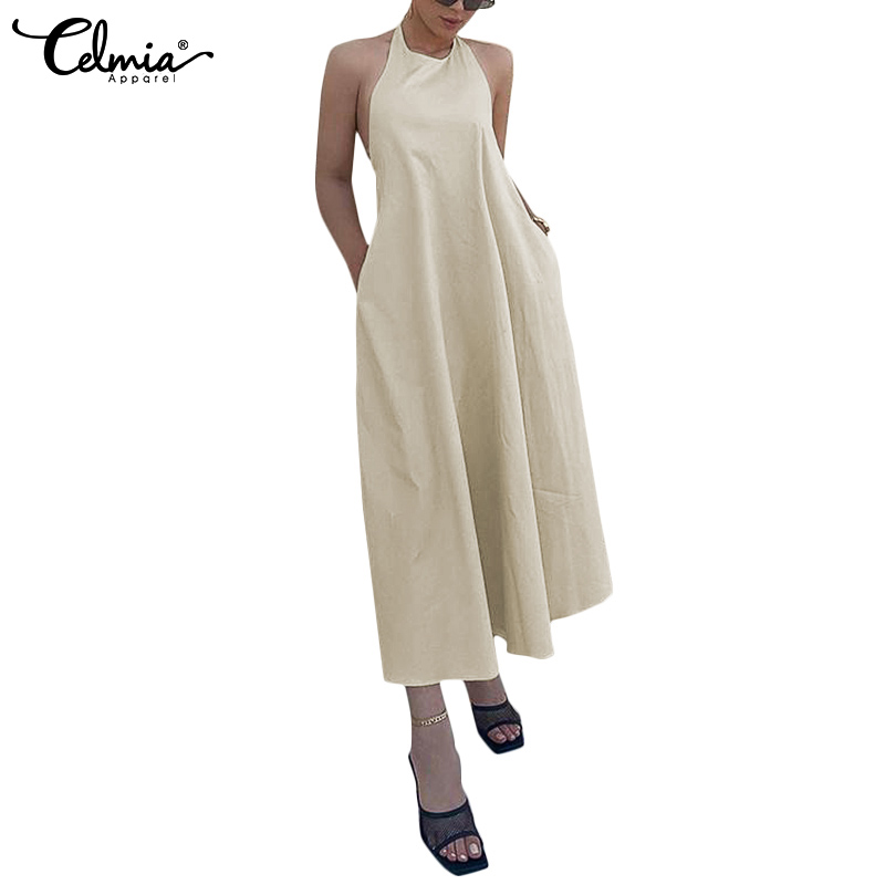 Đầm CELMIA Dạng Rộng Cổ Yếm Hở Lưng Gợi Cảm Cho Nữ