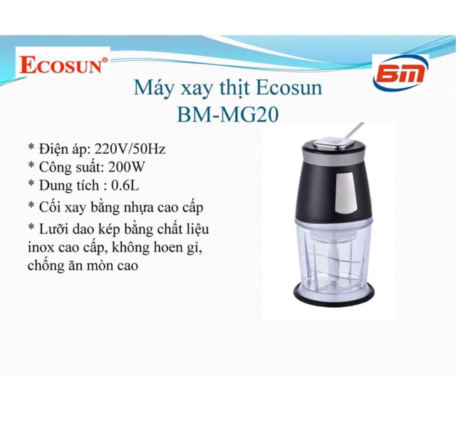 Máy xay thịt ecosun mg20