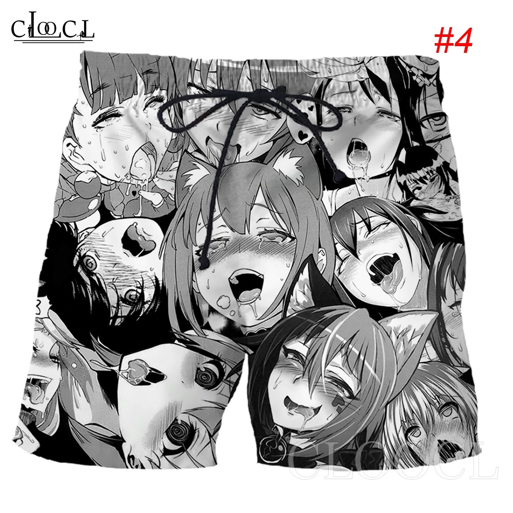 Quần đùi thun in họa tiết nhân vật anime với biểu cảm thú vị cho nam