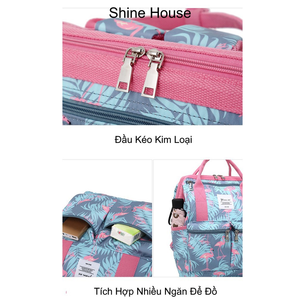 [HOT] Balo Thời Trang Nữ Cao Cấp Họa Tiết Hồng Hạc - Shine House