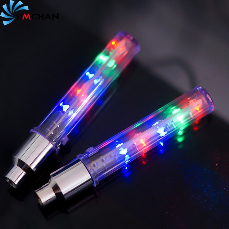 1 Đèn LED 5 Bóng Cảnh Báo Gắn Van Xe Đạp Leo Núi Chống Mưa Chạy Bằng Pin