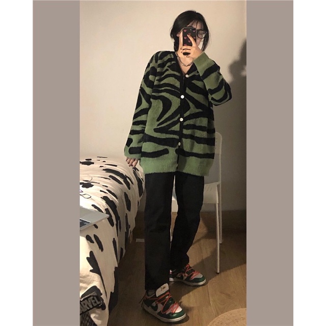 Cardigan vằn xanh lông mềm 🧚🏻‍♀️ | BigBuy360 - bigbuy360.vn