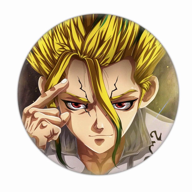 Huy hiệu IN HÌNH  Senku Ishigami Dr.Stone anime chibi dễ thương xinh xắn