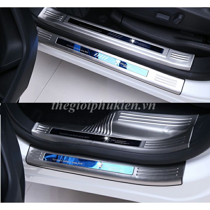 Bộ Ốp bậc, Nẹp bước chân Peugeot 3008 –  INOX( hàng cao cấp)