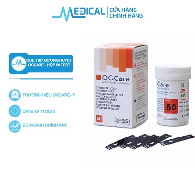Que thử đường huyết OGCARE hộp 50 que date xa chính hãng - MEDICAL
