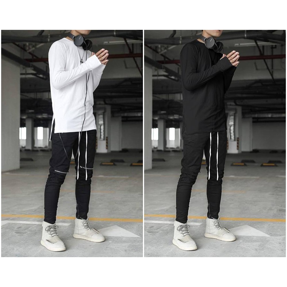 áo thun longtee tay dài xẻ tà
