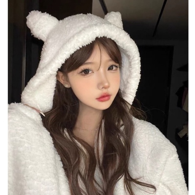 Set áo croptop bông tai gấu dài tay kèm quần short ngắn xinh xắn phong cách ulzzang SAM SAM BOUTIQUE