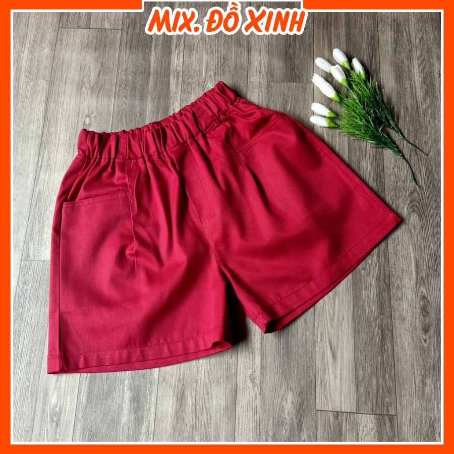 Quần short kaki nữ Thu Hà quần đùi cạp cao form trẻ trung, năng động QNH.52