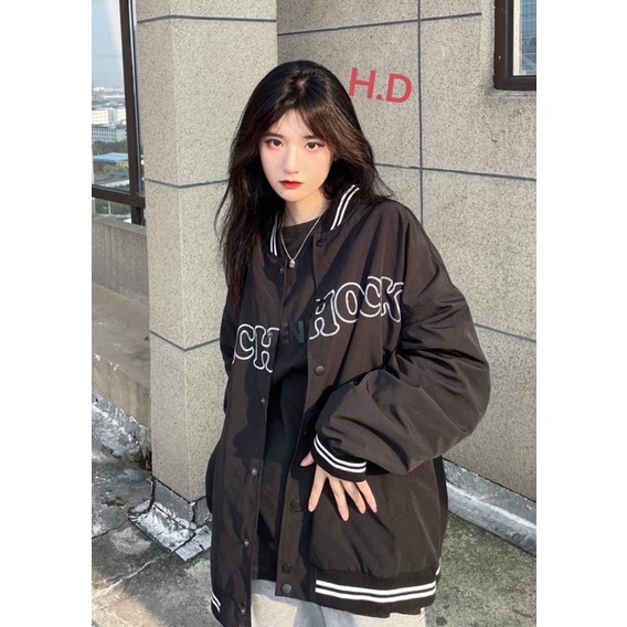 Áo bomber nỉ Hock,áo bom ber unisex mặc mùa thu,mùa đông đều đẹp