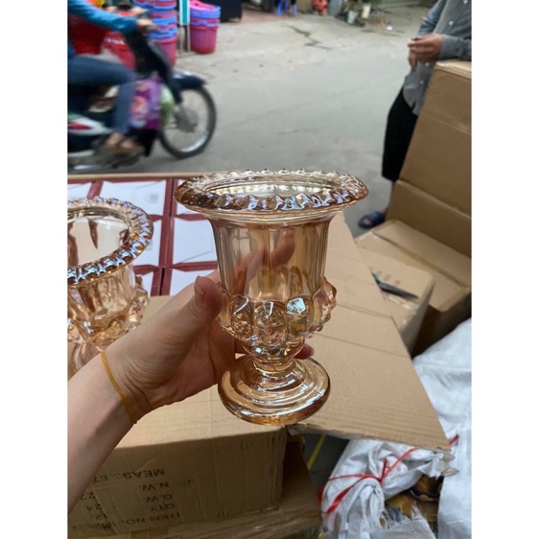 Lọ thuỷ tinh đựng phật thủ hoa VÀNG