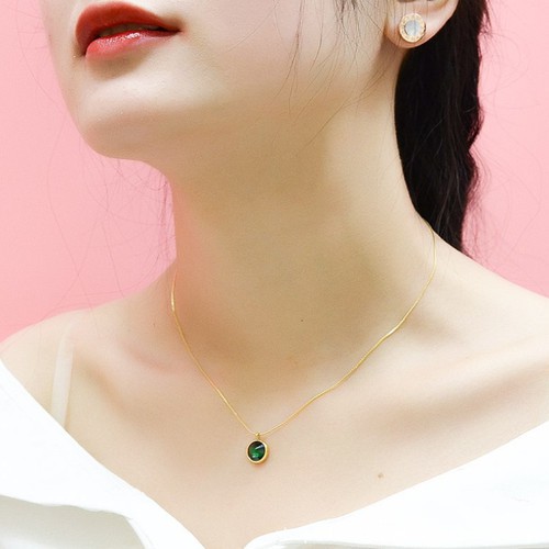 Dây Chuyền Sợi Mảnh Đá Nhân Tạo Màu Xanh Titan Không Đen TT 2417