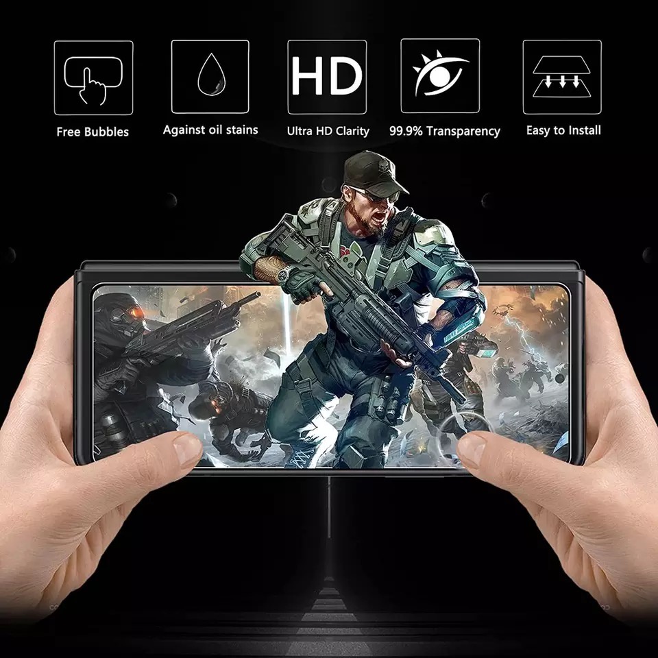 Kính Cường Lực 4 Trong 1 Viền Đen Chuyên Dụng Bảo Vệ Camera Cho Samsung Galaxy Z Fold4 5G Fold 4 3 Fold3
