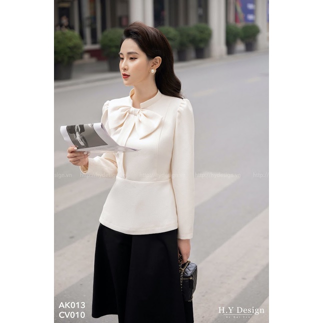 Áo cách điệu nơ lệch- AK013