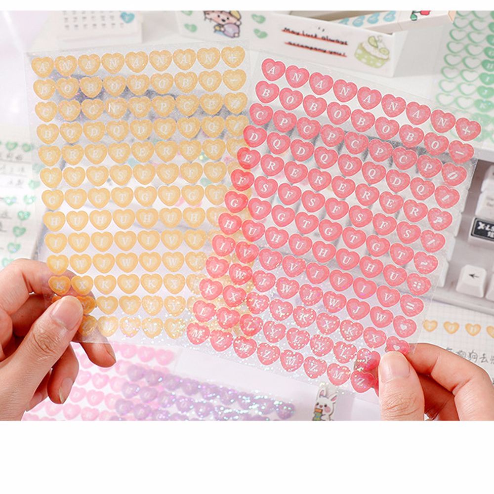 Miếng Dán Trang Trí Sổ Tay / Bàn Phím Màu Laser Hình Trái Tim Dễ Thương Diy