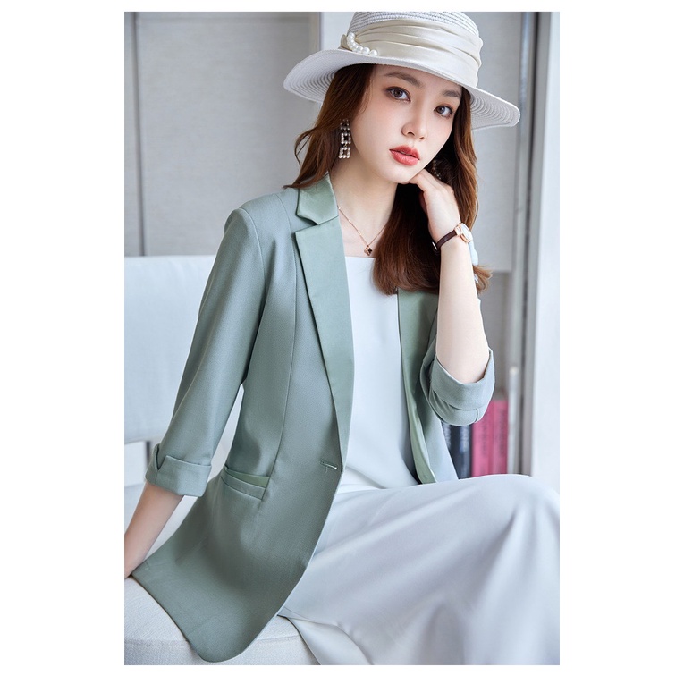 Áo khoác vest nữ ngắn tay lỡ, blazer công sở form suông thiết kế trẻ trung dễ phối đồ đi chơi dạo phố sự kiện tiệc cưới | WebRaoVat - webraovat.net.vn