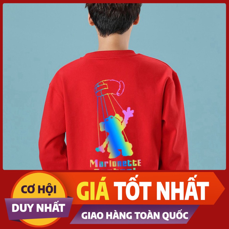 XU HƯỚNG TRẺ_ Áo Sweater nỉ ❤️/Áo nỉ Ulzzang phản quang unisex nam nữ trần bông Con Rối Mario - AS92
