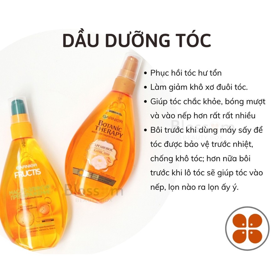 Dầu Dưỡng Tóc Garnier Fructis/ Botanic Therapy Dưỡng Tóc Bóng Mượt, Không Gây Bết Tóc