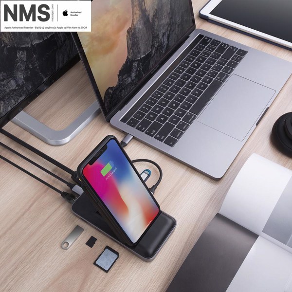 Đế sạc và cổng chuyển đổi 8 in 1 HyperDrive 7.5W Wireless Charger USB-C Hub