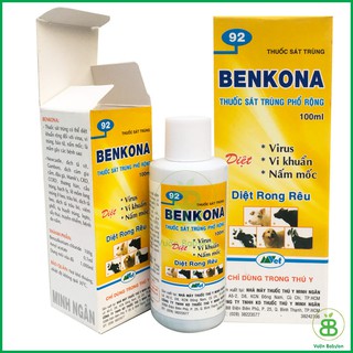 Chế phẩm ngừa nấm bệnh Benkona, phòng nấm bệnh cây trồng, khử khuẩn hiệu quả Vuonbabylon – Chai 100ml