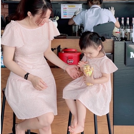 Đầm mẹ và bé BNSTYLE váy bông nhí kem MB80